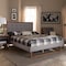Baxton Studio Livinia Grey Upholstered and Ash Walnut Wood King Size Platform Bed 164-9418-9436 - alternate 4